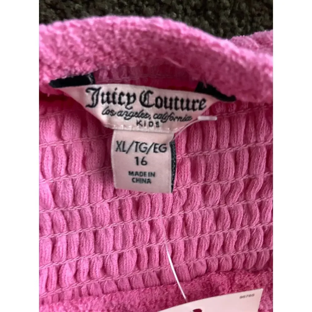 NWT Kids Juicy Couture Pink Terry Cloth Dress Sz XL